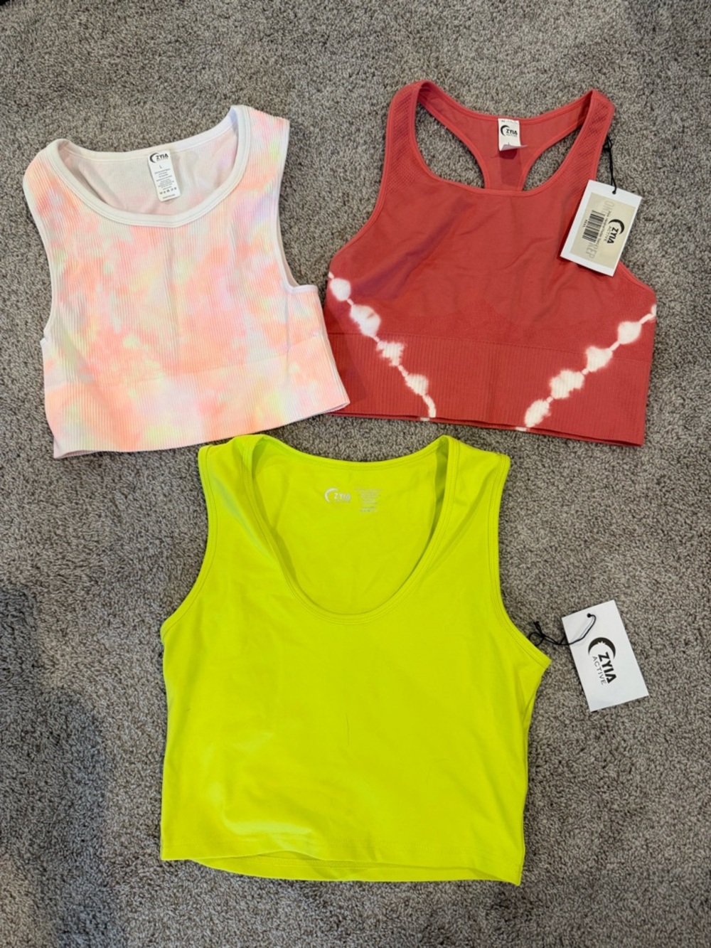 ZYIA Active USA Women's Cropped Tank Top LOT of 3